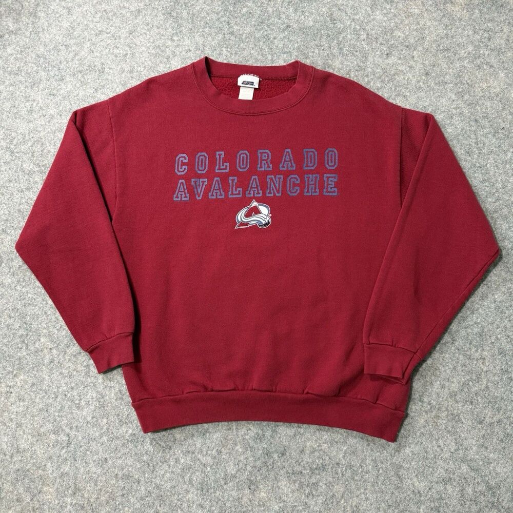 Vintage 90s Colorado Avalanche Sweatshirt Large Maroon CSA NHL Hockey Crewneck